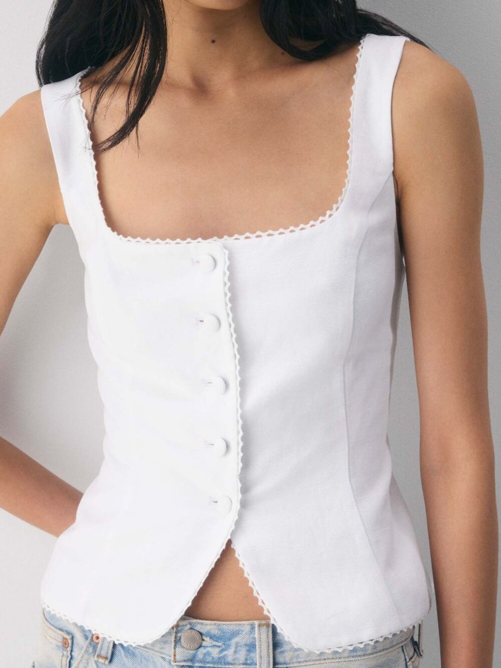 Aritzia Octavo Bustier CruiseLinen, White, Size M